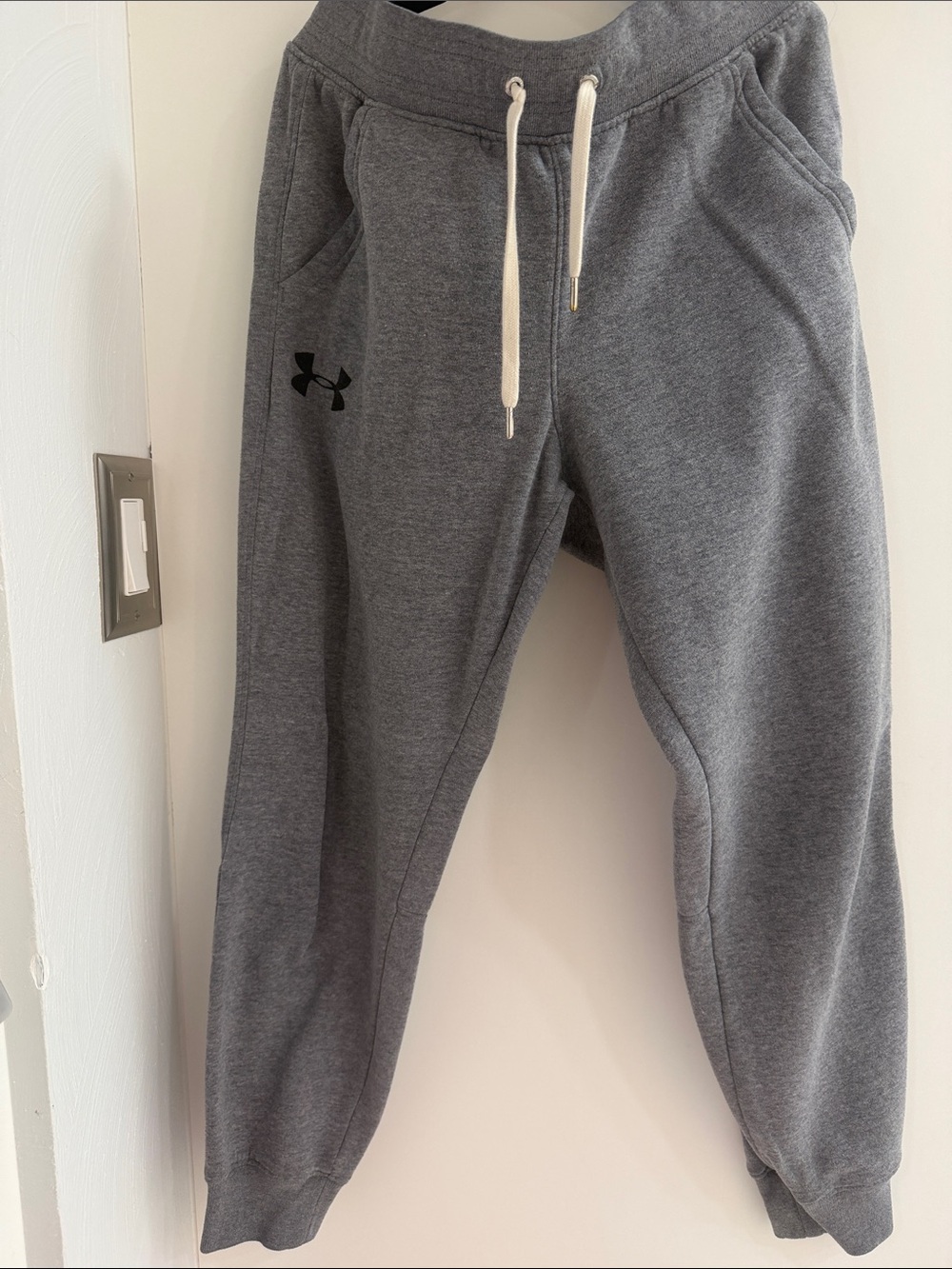 Under Armour Kids Gray Jogger Sweatpants with Drawcord